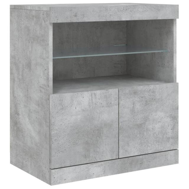 Berkfield Home Sideboard with LED Lights Concrete Grey 60x37x67 cm - Size: 60 x 37 x 67 cm - image 1