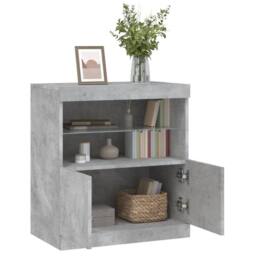 Berkfield Home Sideboard with LED Lights Concrete Grey 60x37x67 cm - Size: 60 x 37 x 67 cm - thumbnail 5