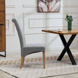 Artemis Home Rimini Fabric Dining Chairs - Set of 2 in Grey - thumbnail 4