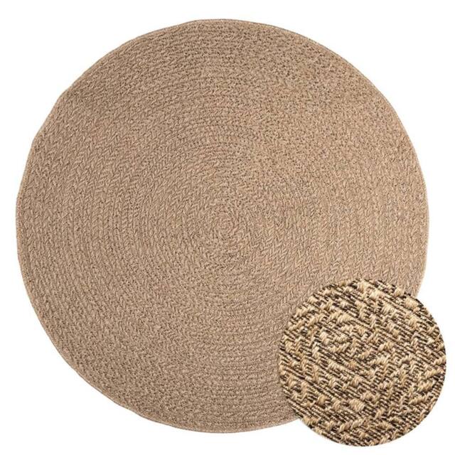 Berkfield Home Rug 160 cm Jute Look Indoor & Outdoor in Brown - Size: 100 cm diameter - image 1