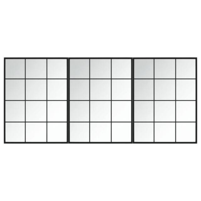 Berkfield Home Wall Mirrors 3 pcs Black 80x60 cm Metal - image 1