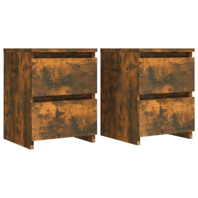 Berkfield Home Bedside Cabinets 2 pcs Smoked Oak 30x30x40 cm Engineered Wood in Brown - Size: 30 x 30 x 40 cm - image 1