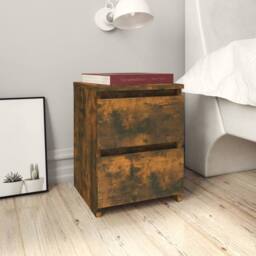 Berkfield Home Bedside Cabinets 2 pcs Smoked Oak 30x30x40 cm Engineered Wood in Brown - Size: 30 x 30 x 40 cm - thumbnail 2
