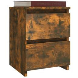 Berkfield Home Bedside Cabinets 2 pcs Smoked Oak 30x30x40 cm Engineered Wood in Brown - Size: 30 x 30 x 40 cm - thumbnail 6