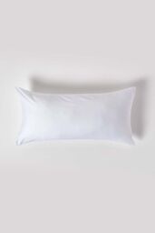 Homescapes Sateen Cotton Continental Pillowcase 400 TC, 40 x 80 cm in White - thumbnail 1