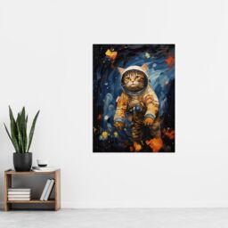 "Artery8 Ground Control To Ginger Tom Artwork Fun Space Cat Oil Painting Extra Large XL Unframed Wall Art Poster Print - Size: W24"" x H32""" - thumbnail 4