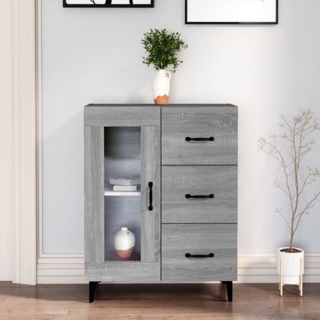 Berkfield Home Sideboard Grey Sonoma 69.5x34x90 cm Engineered Wood - image 1