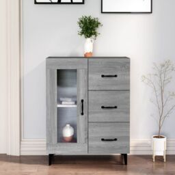 Berkfield Home Sideboard Grey Sonoma 69.5x34x90 cm Engineered Wood - thumbnail 1