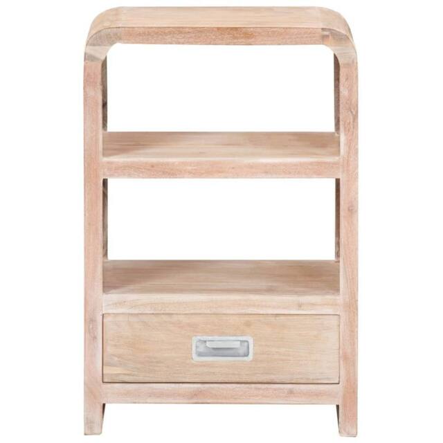 Berkfield Home Beautiful Bedside Table 40x30x60 cm Solid Acacia Wood in Light Sand - Size: 40 x 30 x 60 cm - image 1
