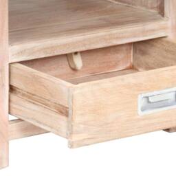 Berkfield Home Beautiful Bedside Table 40x30x60 cm Solid Acacia Wood in Light Sand - Size: 40 x 30 x 60 cm - thumbnail 7