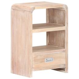 Berkfield Home Beautiful Bedside Table 40x30x60 cm Solid Acacia Wood in Light Sand - Size: 40 x 30 x 60 cm - thumbnail 9