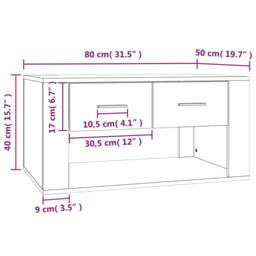 Berkfield Home Coffee Table Concrete Grey 80x50x40 cm Engineered Wood - Size: 80 x 50 x 40 cm - thumbnail 9