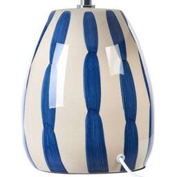 Wyld and Coco Ceramic Table Lamp 41cm - Beige Blue White Cone Shade Handmade - thumbnail 6