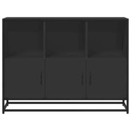 Berkfield Home Sideboard Black 100x35x76 cm Engineered Wood - Size: 100 x 35 x 76 cm - thumbnail 4