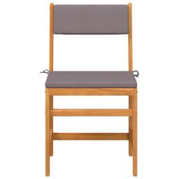 Berkfield Home 3 Piece Balcony Set with Cushions Solid Wood Acacia in Brown - thumbnail 4