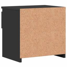 Berkfield Home Elegant Bedside Cabinet Black 40x30x39 cm Engineered Wood - Size: 40 x 30 x 39 cm - thumbnail 7