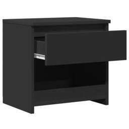 Berkfield Home Elegant Bedside Cabinet Black 40x30x39 cm Engineered Wood - Size: 40 x 30 x 39 cm - thumbnail 8