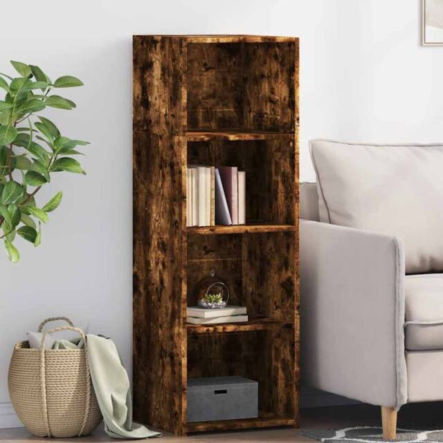 Berkfield Home Highboard Smoked Oak 40x41x124 cm Engineered Wood in Brown - Size: 40 x 41 x 124 cm - image 1