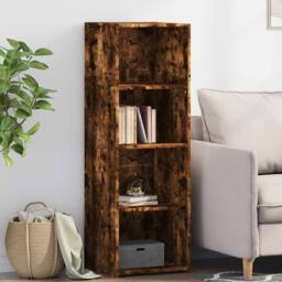 Berkfield Home Highboard Smoked Oak 40x41x124 cm Engineered Wood in Brown - Size: 40 x 41 x 124 cm - thumbnail 1