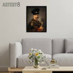 "Artery8 A Polish nobleman Rembrandt van Rijn Framed Canvas Wall Art Print - Size: W12"" x H16""" - thumbnail 3