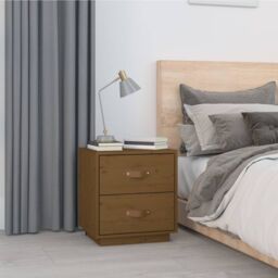 Berkfield Home Bedside Cabinets 2 pcs Honey Brown 40x34x45 cm Solid Wood Pine - Size: 40 x 34 x 45 cm - thumbnail 3