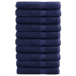 Berkfield Home Premium Towels SOLUND 10pcs Navy Blue 100x200cm 600gsm - thumbnail 2