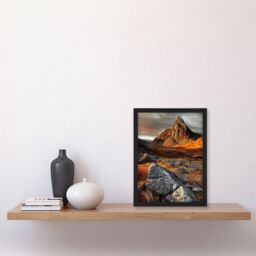 "Artery8 Tryfan Mountain Summit Sunset Wales Snowdonia Framed Art Print in Orange - Size: W12"" x H16""" - thumbnail 4
