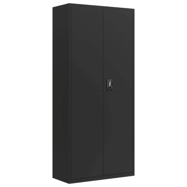 Berkfield Home File Cabinet Black 90x40x200 cm Steel - Size: 90 x 40 x 200 cm - image 1