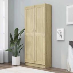 Berkfield Home Classic Book Cabinet Sonoma Oak 82.5x30.5x185.5 cm Engineered Wood in Light Brown - thumbnail 2