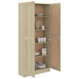 Berkfield Home Classic Book Cabinet Sonoma Oak 82.5x30.5x185.5 cm Engineered Wood in Light Brown - thumbnail 4