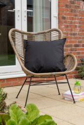 Snug City Waterproof Outdoor Garden Cushion Covers Patio Cushion Cover Cases Square Pack Of 4 in Black - Size: 60 cm x 60 cm - thumbnail 2