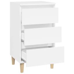 Berkfield Home Classic Bedside Cabinet White 40x35x70 cm Engineered Wood - Size: 40 x 35 x 70 cm - thumbnail 7
