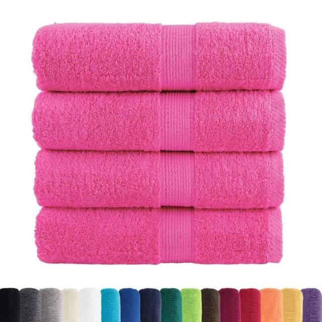 Berkfield Home Premium Soap Towels SOLUND 4 pcs Pink 30x30 cm 600 gsm - image 1