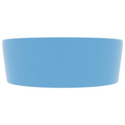 Berkfield Home Luxury Wash Basin with Overflow Matt Light Blue 36x13 cm Ceramic - thumbnail 4