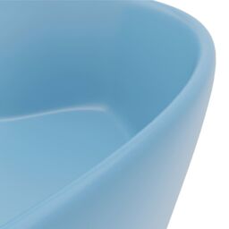 Berkfield Home Luxury Wash Basin with Overflow Matt Light Blue 36x13 cm Ceramic - thumbnail 6