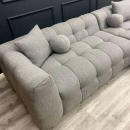 Stratus Interiors Boucle Teddy Fabric Bubble Sofa for Livingroom in Grey - thumbnail 3