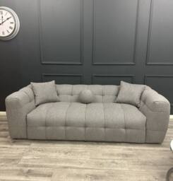 Stratus Interiors Boucle Teddy Fabric Bubble Sofa for Livingroom in Grey