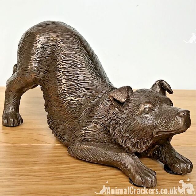Animal Crackers Border Collie Figurine In Solid Cold Cast Bronze, Quality Dog Lover Home Decoration in Bronze - image 1