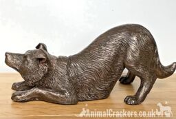 Animal Crackers Border Collie Figurine In Solid Cold Cast Bronze, Quality Dog Lover Home Decoration in Bronze - thumbnail 4
