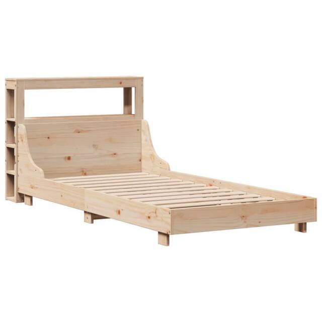 Berkfield Home Decorative Bed Frame without Mattress 90x190 cm Single Solid Wood Pine in Light Tan - image 1