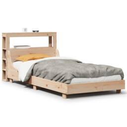Berkfield Home Decorative Bed Frame without Mattress 90x190 cm Single Solid Wood Pine in Light Tan - thumbnail 3