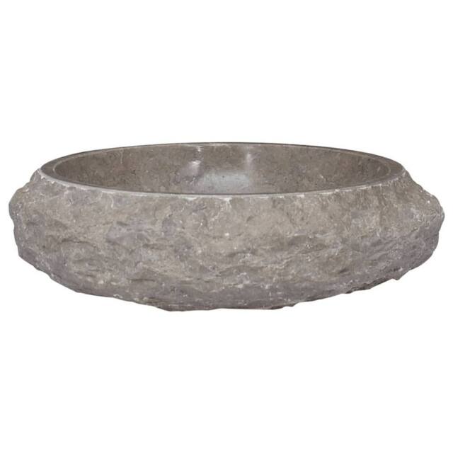 Berkfield Home Sink Grey √ò40x12 cm Marble - Size: 40x12 cm - image 1