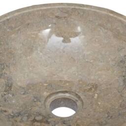 Berkfield Home Sink Grey √ò40x12 cm Marble - Size: 40x12 cm - thumbnail 5