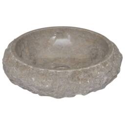 Berkfield Home Sink Grey √ò40x12 cm Marble - Size: 40x12 cm - thumbnail 3