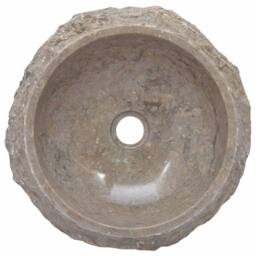 Berkfield Home Sink Grey √ò40x12 cm Marble - Size: 40x12 cm - thumbnail 4