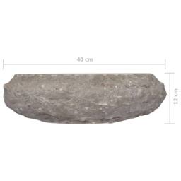 Berkfield Home Sink Grey √ò40x12 cm Marble - Size: 40x12 cm - thumbnail 6