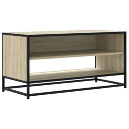 Berkfield Home TV Cabinet Sonoma Oak 91x40x46 cm Engineered Wood & Metal in Brown - Size: 91 x 40 x 46 cm - thumbnail 2