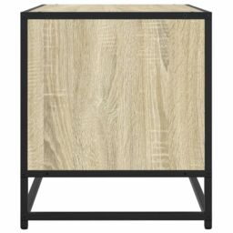 Berkfield Home TV Cabinet Sonoma Oak 91x40x46 cm Engineered Wood & Metal in Brown - Size: 91 x 40 x 46 cm - thumbnail 5