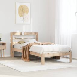 Berkfield Home Beautiful Bed Frame with Headboard without Mattress 90x200 cm in Light Brown - thumbnail 2