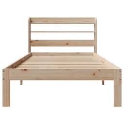 Berkfield Home Beautiful Bed Frame with Headboard without Mattress 90x200 cm in Light Brown - thumbnail 4